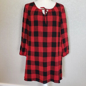 Madewell Red and Black Plaid Dress